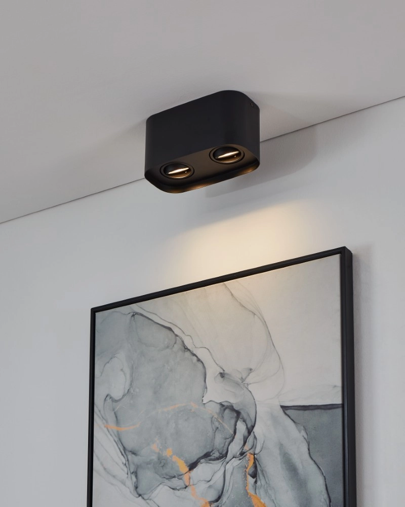 Spot apparent noir Arenzano 2 lumières Eglo 9002759310981