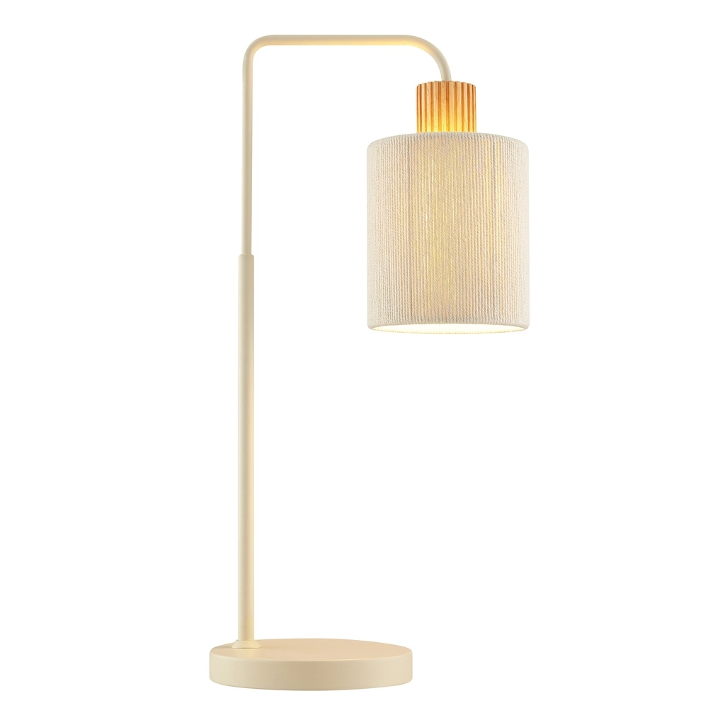 Lampe de table Arlo brun sable avec du bois