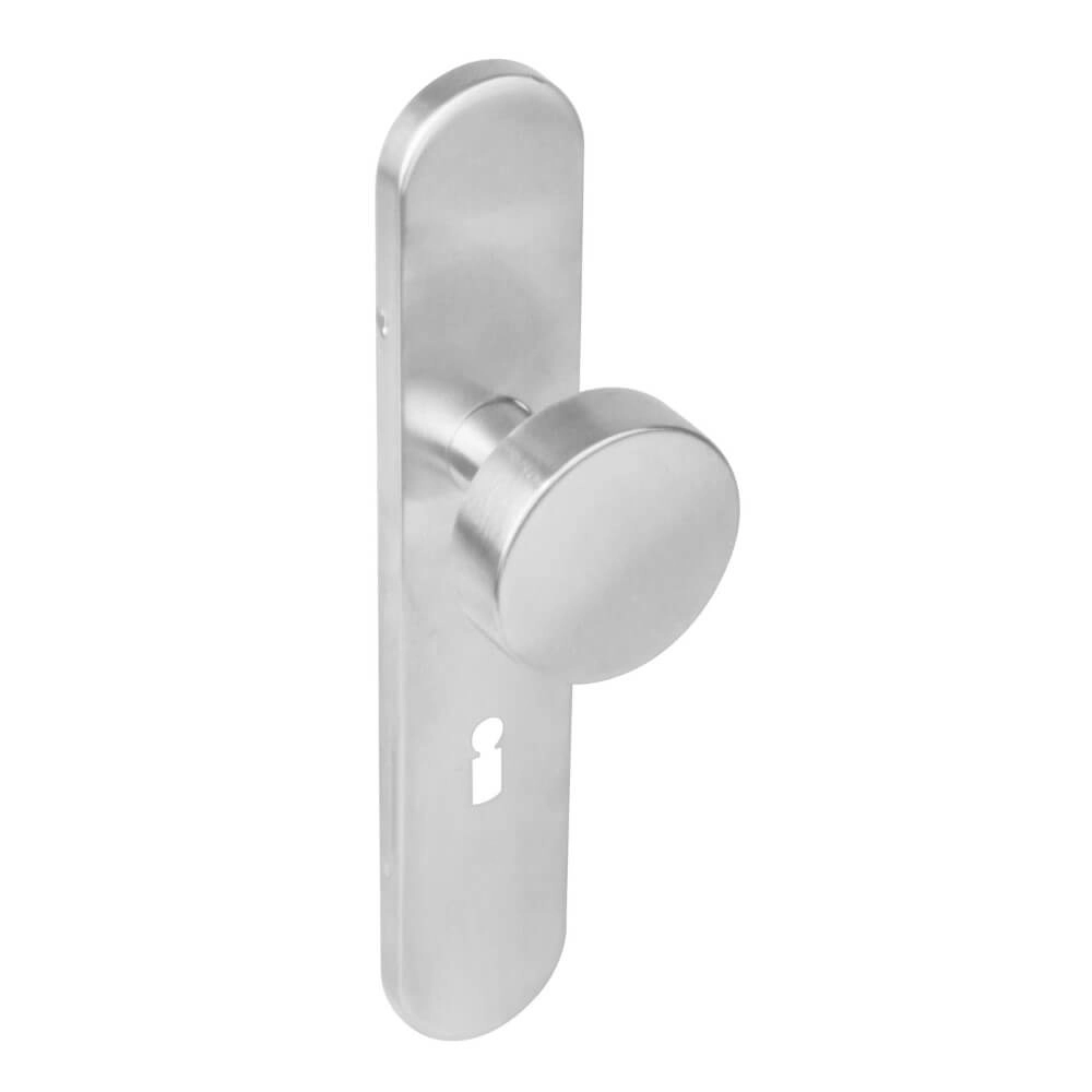 Poignée de porte ovale Kurano Trou de serrure 56mm Acier inoxydable