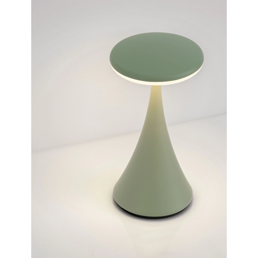 Lampe de table Elbo vert olive avec USB