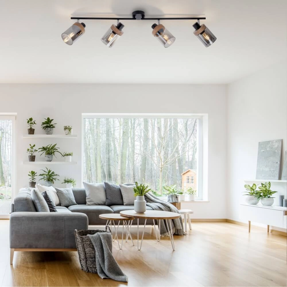 Plafonnier Pasqual 4 lumières noir Just Light 4043689986124