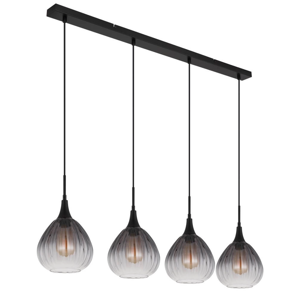 Suspension noire Olsen 4 lumières Globo 9007371459803