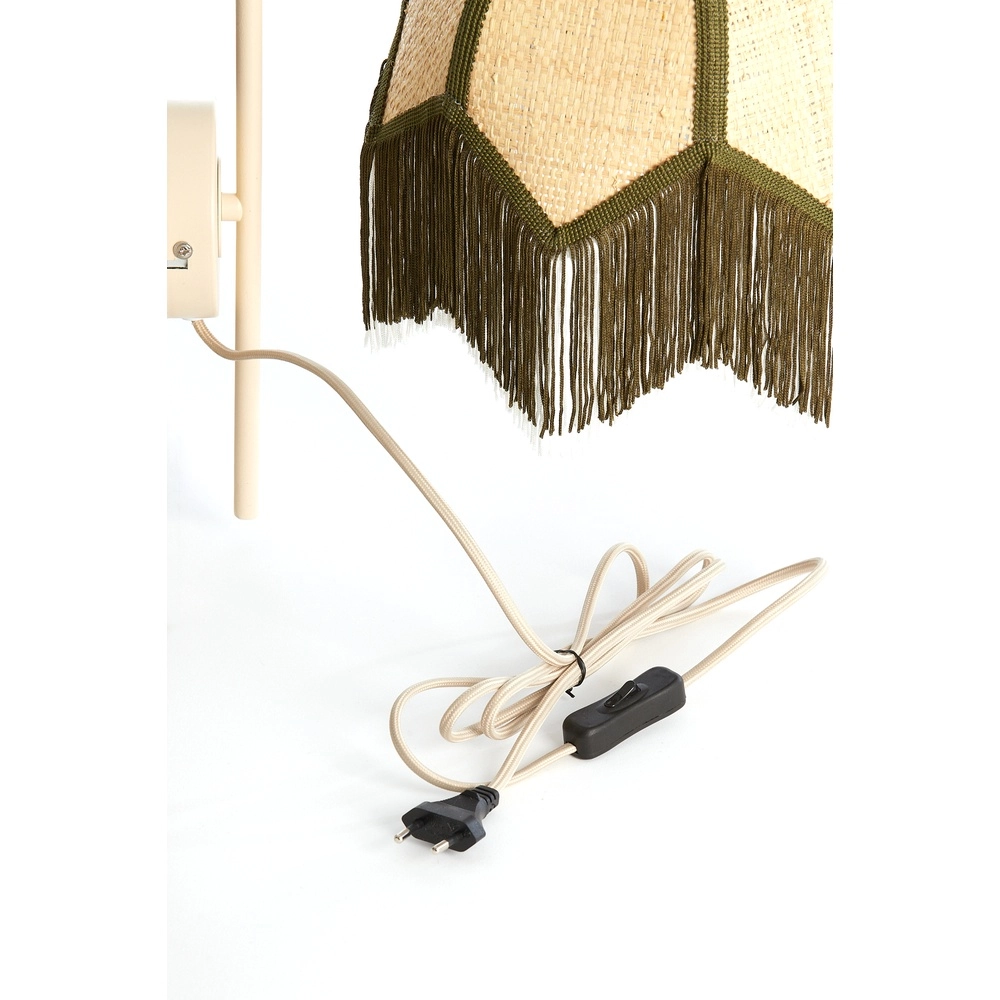 Lampe murale Japandi Sulina Raphia de sable avec verdure Light & Living 8717807762421