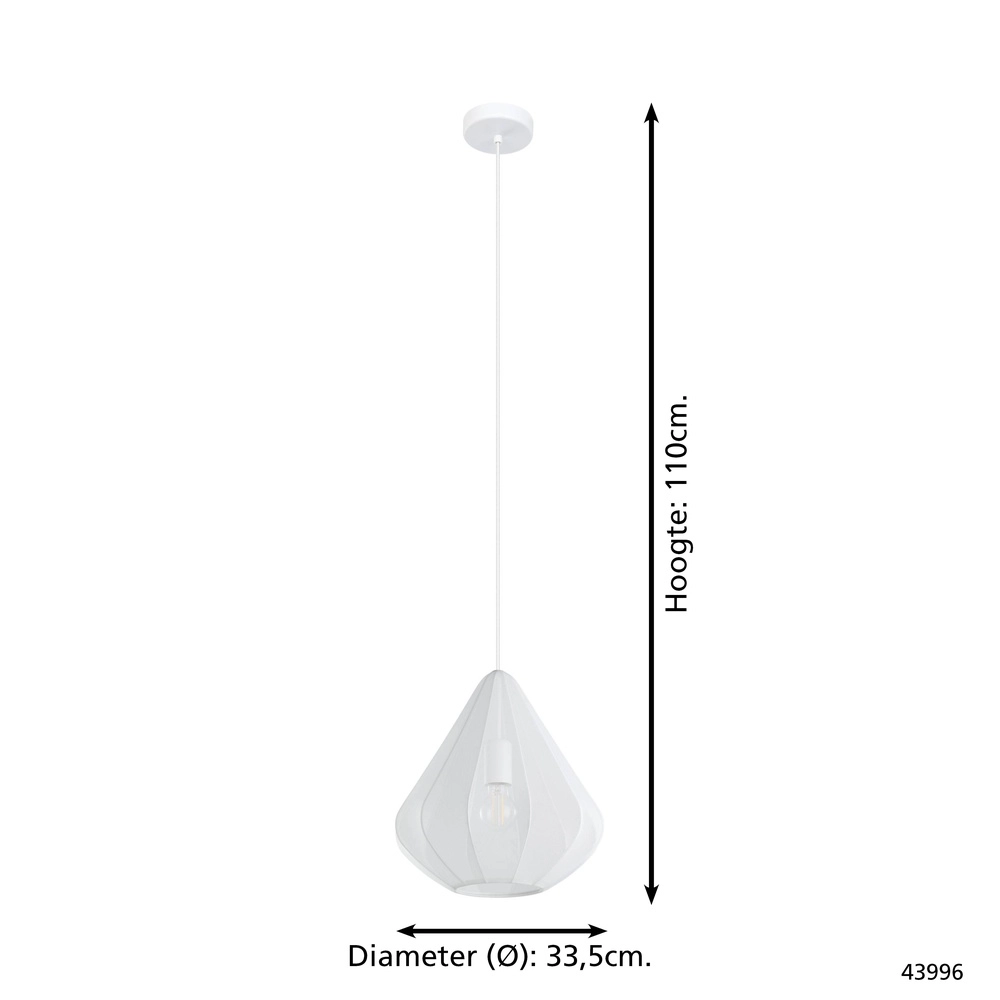 Lampe pendante Ø 33cm Dolwen Blanc - Japandi Eglo 9002759439965
