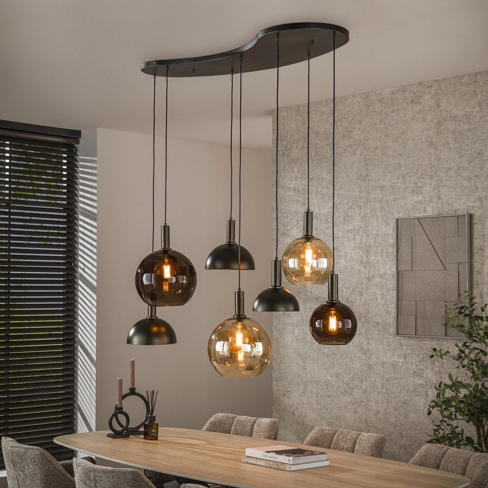 Lampe suspendue Cluster avec des cagoules mixtes