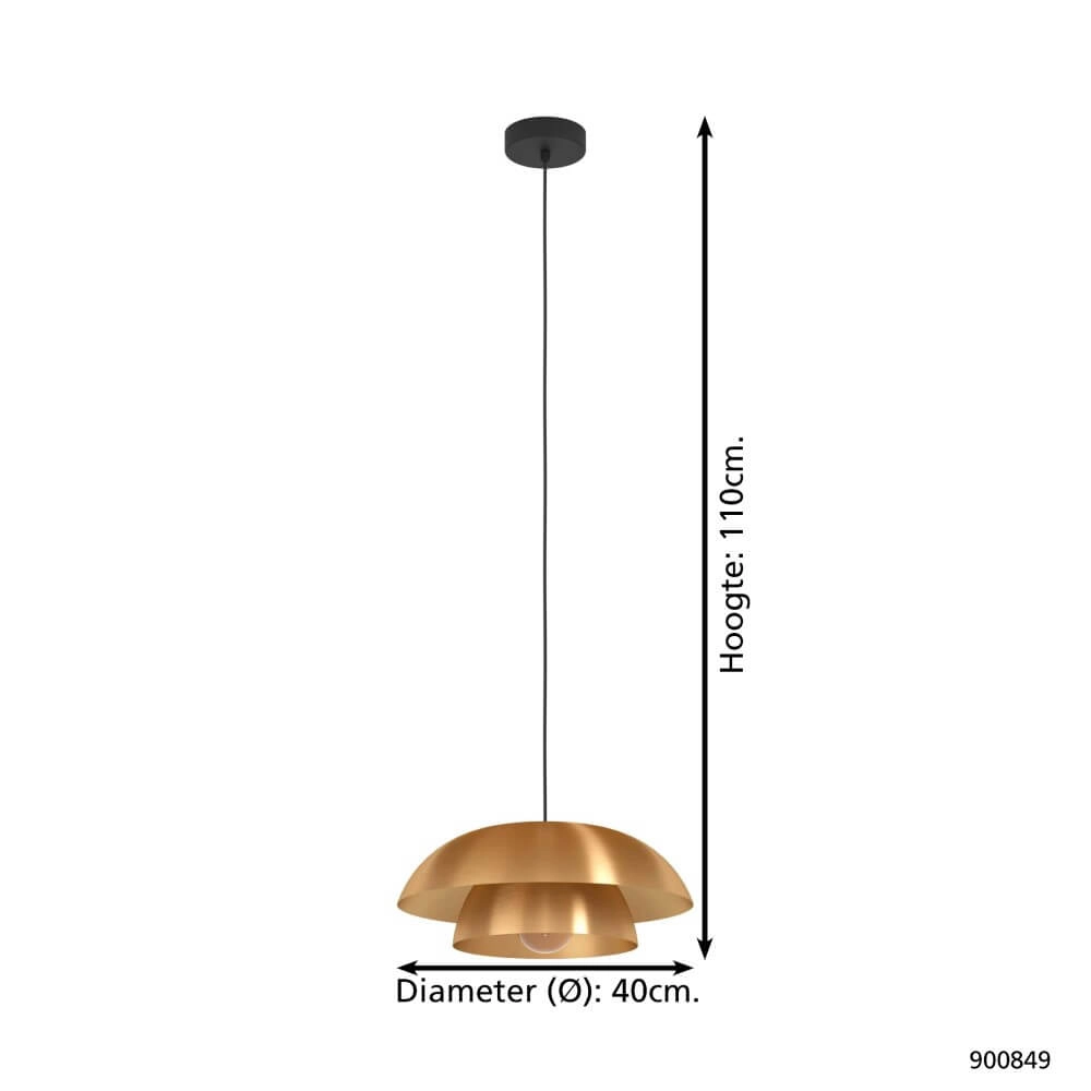 Lampe à suspension design dorée Cenciara Ø40cm Eglo 9008606274390