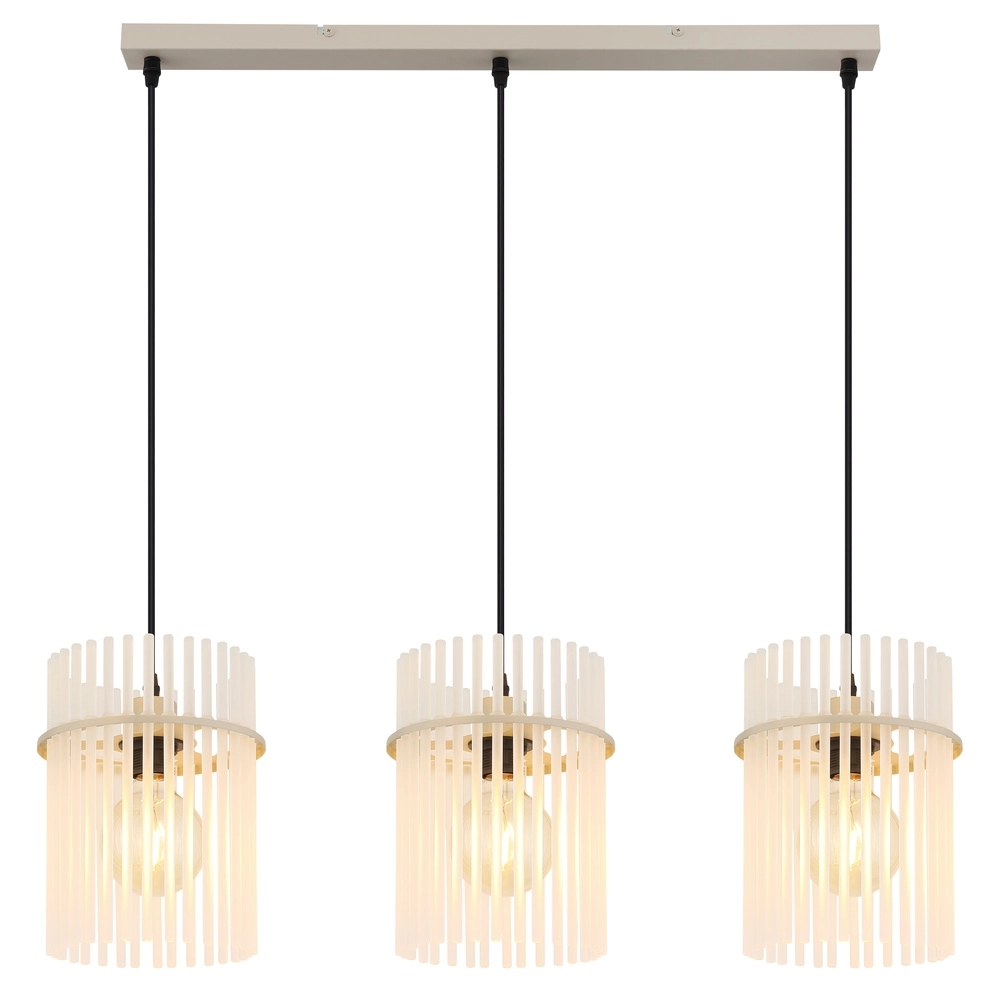 Suspension 3 lumières Gorley brun sable avec verre Globo 9007371566716