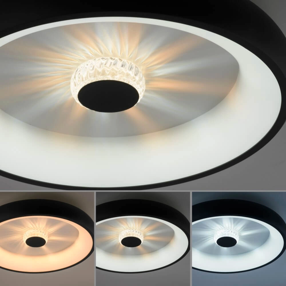 Plafonnier rond Vertigo noir Ø 46,5cm Just Light 4043689994723