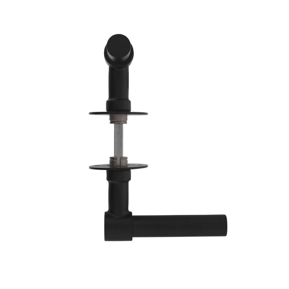 Poignée de porte L/T Krucko avec rosace plate 2mm noir Intersteel 8714186458211