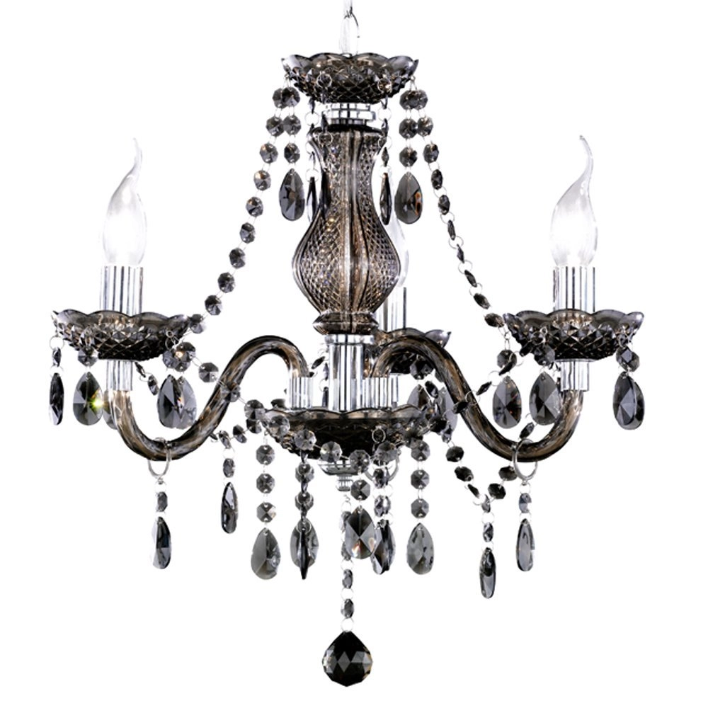 Lustre Luster Crystal 40cm 3 lumières noir transparent Trio 4017807223828