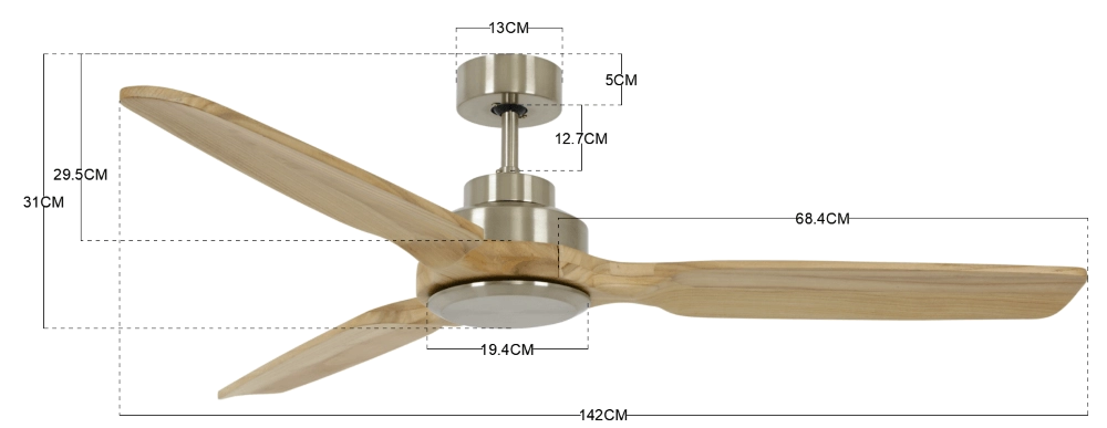 Ventilateur de plafond bois clair Shoalhaven Ø142cm Beacon 9333509136552