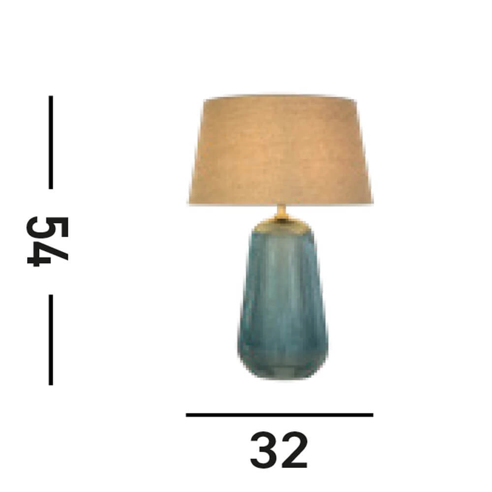 Lampe de table Cameo verre bleu Searchlight 5053423273754