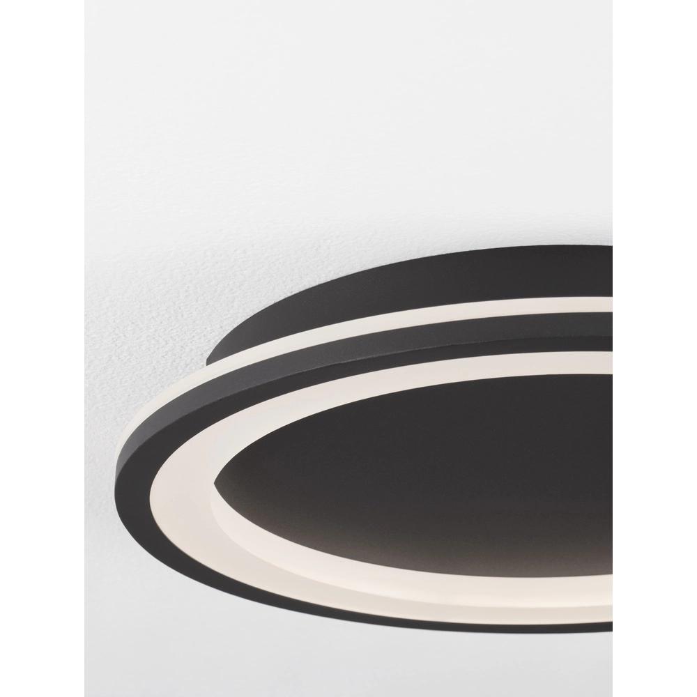 Plafonnier élégant Oggy noir Ø 37cm Lyora 5212017432094