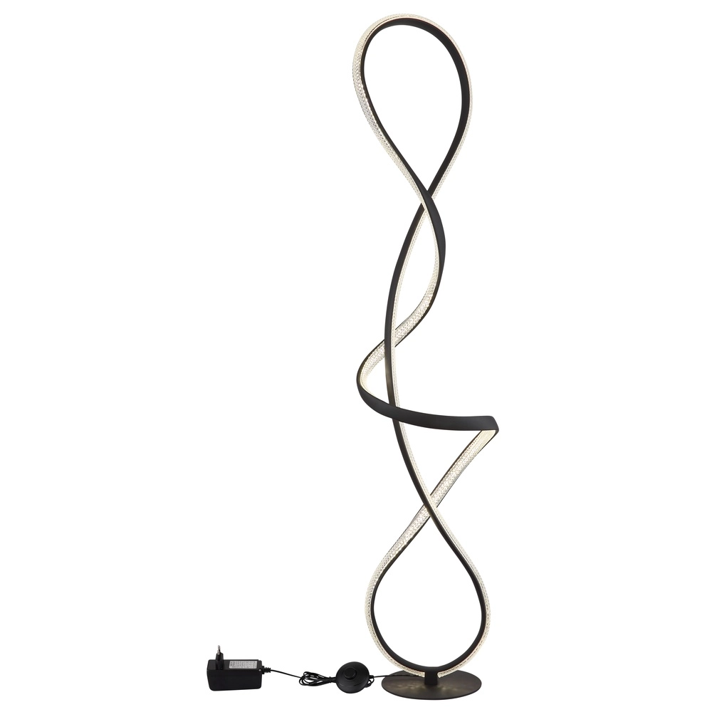 Lampadaire de conception Swirl Noir Globo 9007371512331