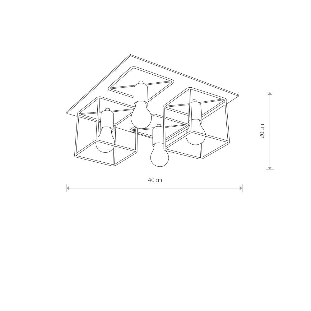 Plafonnier Coba 4 lumières Lyora 5903139904490