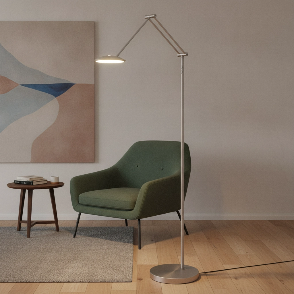 Lampe de lecture Roma nickel simple Ø 23cm