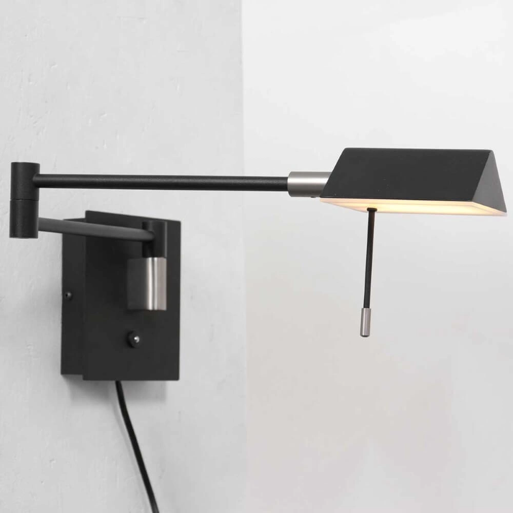 Lampe de lecture murale noire Retina Steinhauer 8712746166040