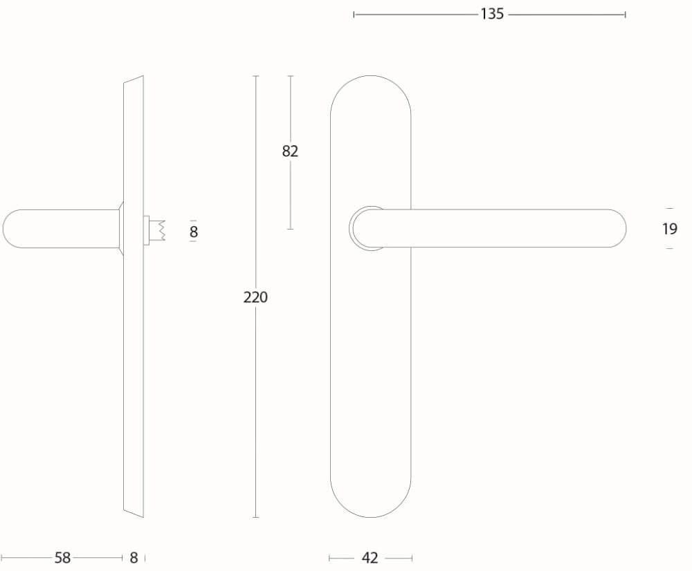 Poignée de porte moderne Rond Inox Intersteel 8714186060582