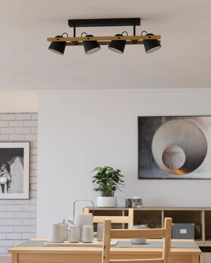 Plafonnier 4 lumières Hornwood-Z noir Eglo 9008606274284