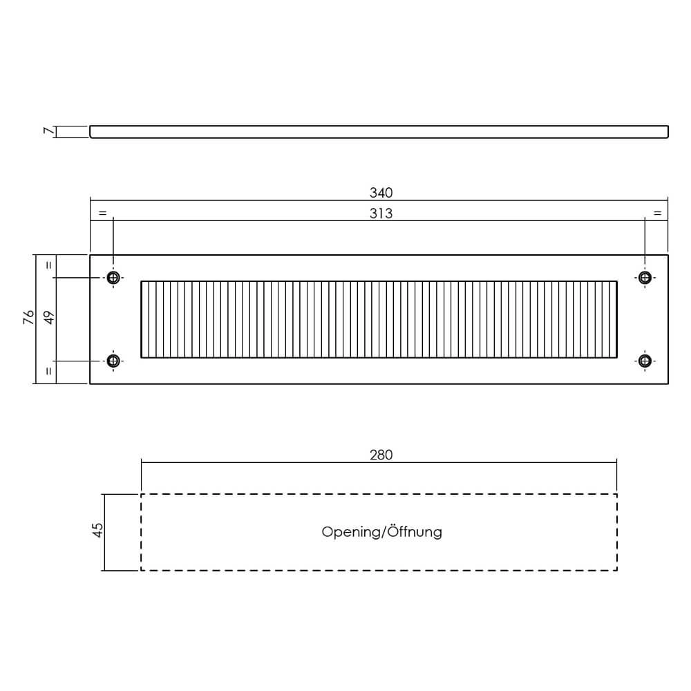 Protection contre les courants d’air Posta laiton droit Intersteel 8714186680049