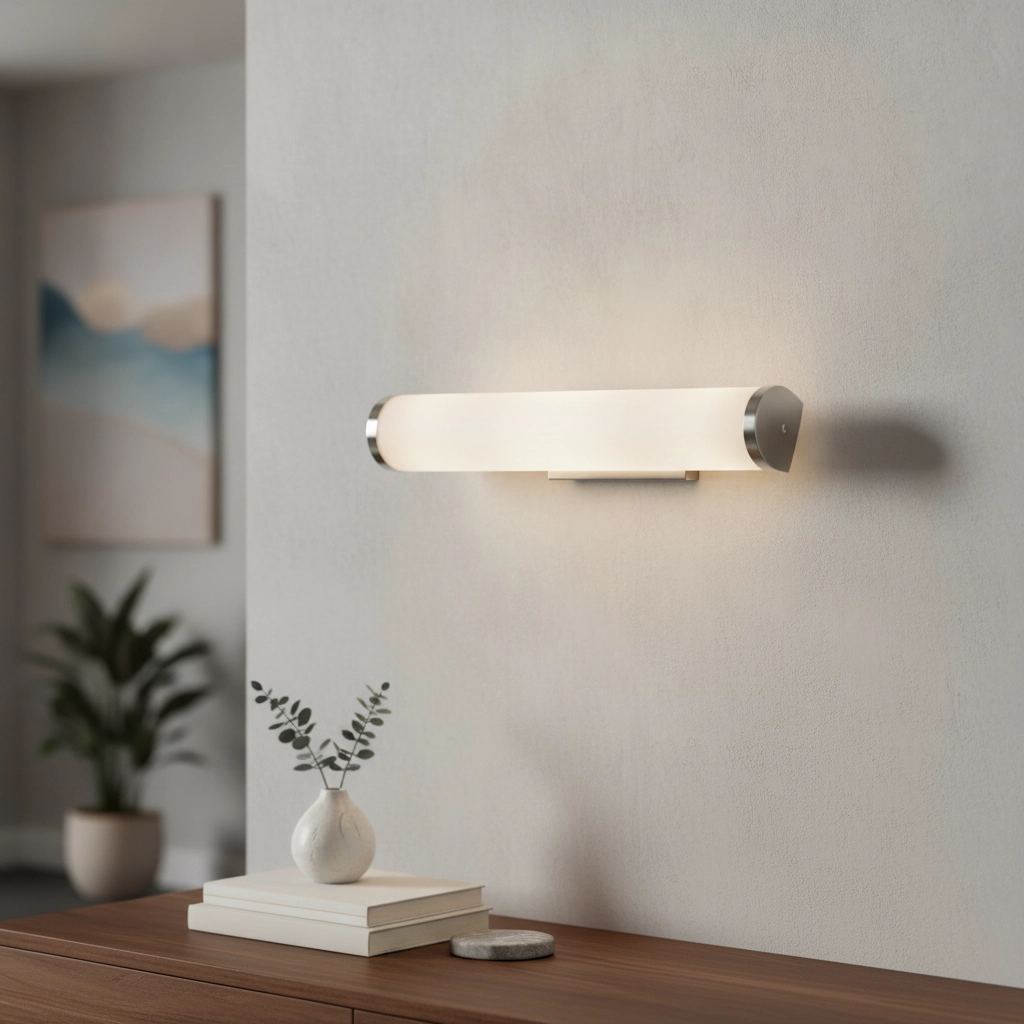 Applique murale Polo Nickel avec blanc 50cm