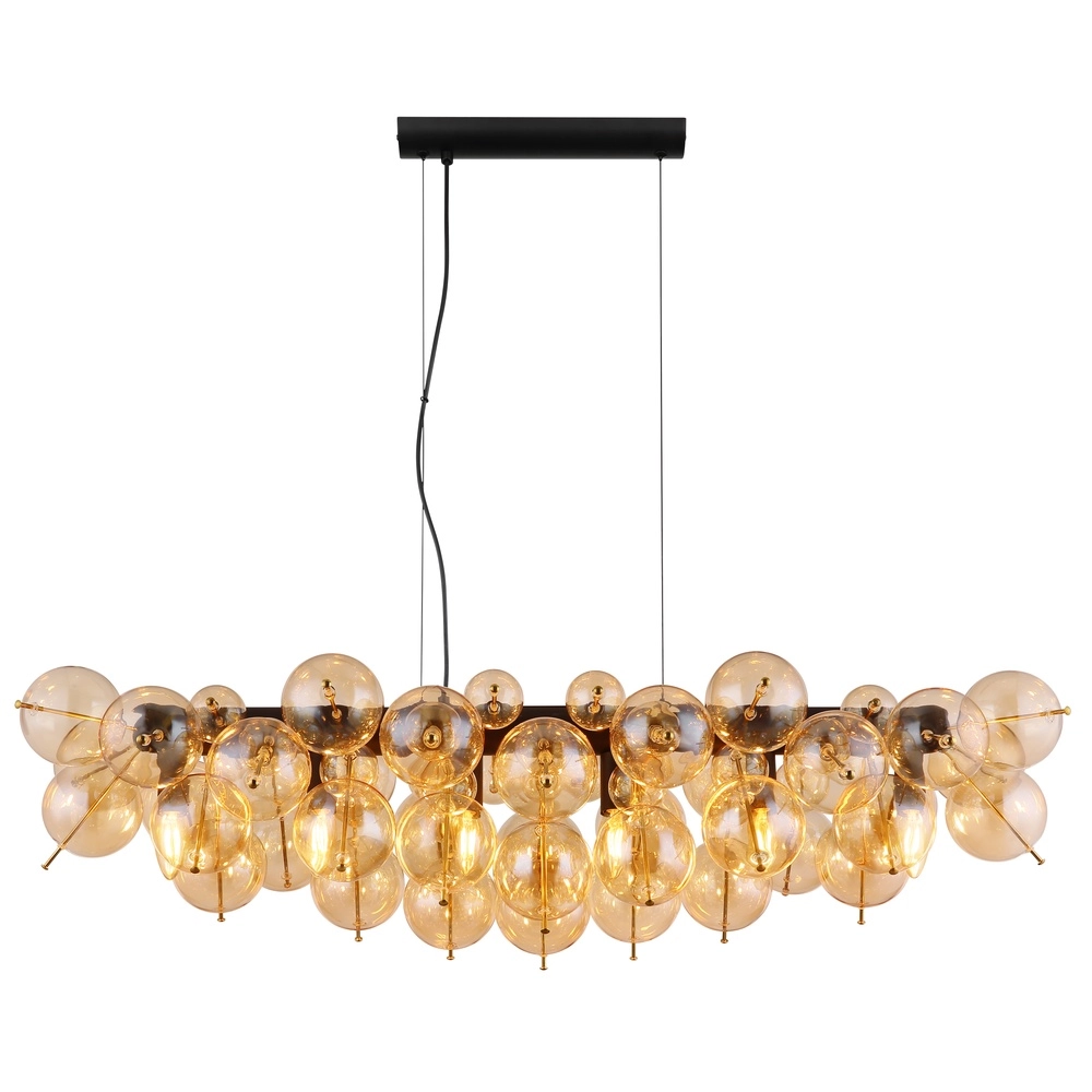 Lampe pendante unique Udo Verre ambré 100 cm Globo 9007371474271