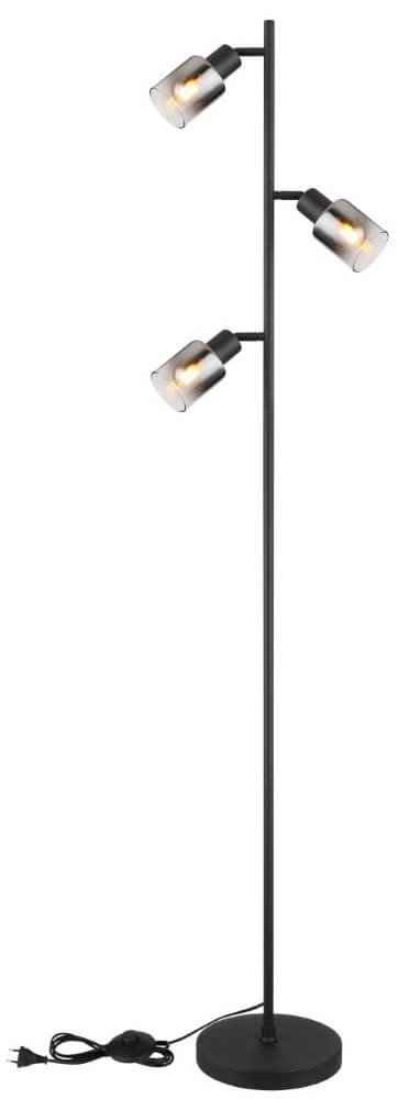 Lampadaire Hubertus avec verre fumé Globo 9007371458011