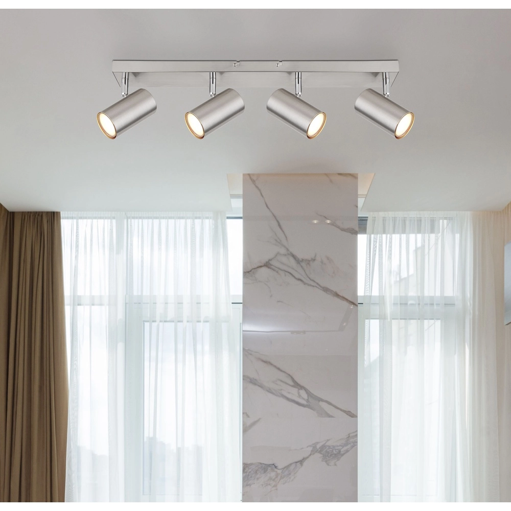Lampe de plafond à 4 lumières Robby nickel Globo 9007371433537