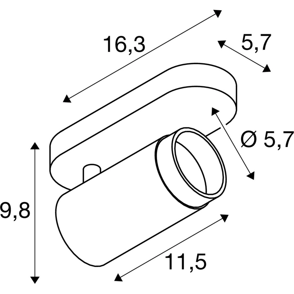 Spot monté en surface Grip! L blanc avec anneau noir SLV 4024163304443