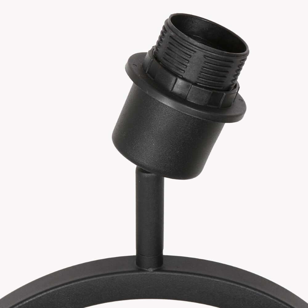 Lampe de table noire Stang avec abat-jour en lin taupe Steinhauer 8712746166873