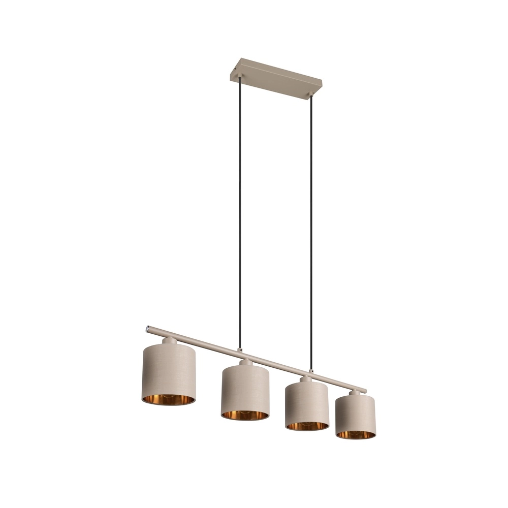 Lampe suspendue à 4 lumières Tommy brun sable Trio 4017807724165