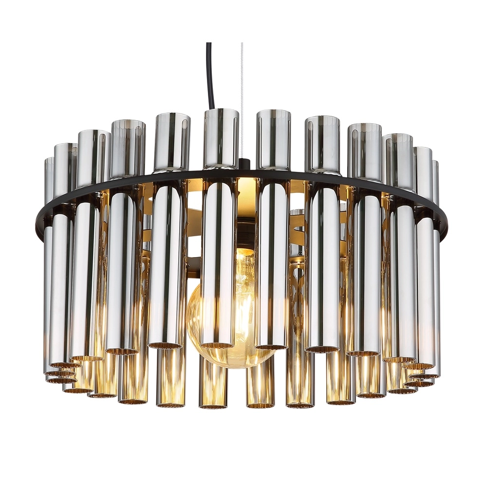 Lampe suspendue Gorley II noir avec des tiges en verre Globo 9007371586110