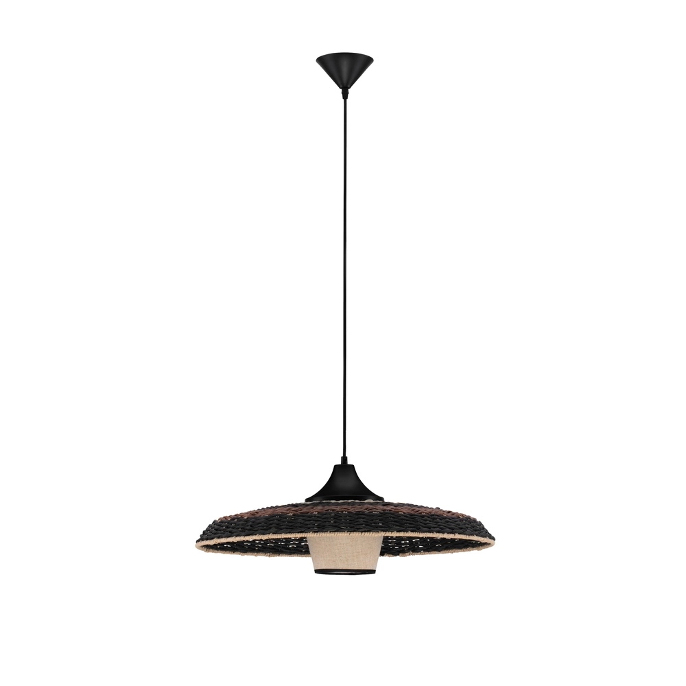 Suspension Capa noir avec rotin Lyora 5212017452917