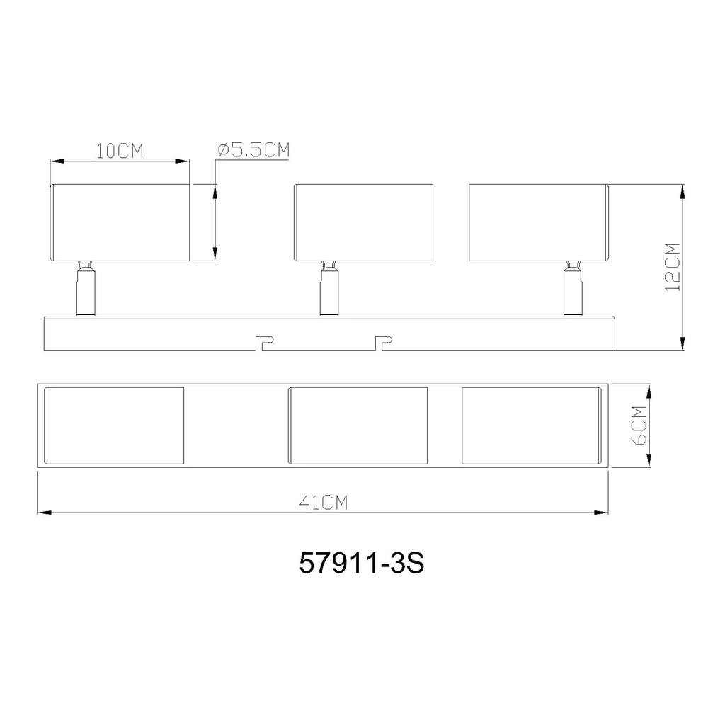 Lampe de plafond à 3 lampes Robby Bronze à fusil Globo 9007371462551