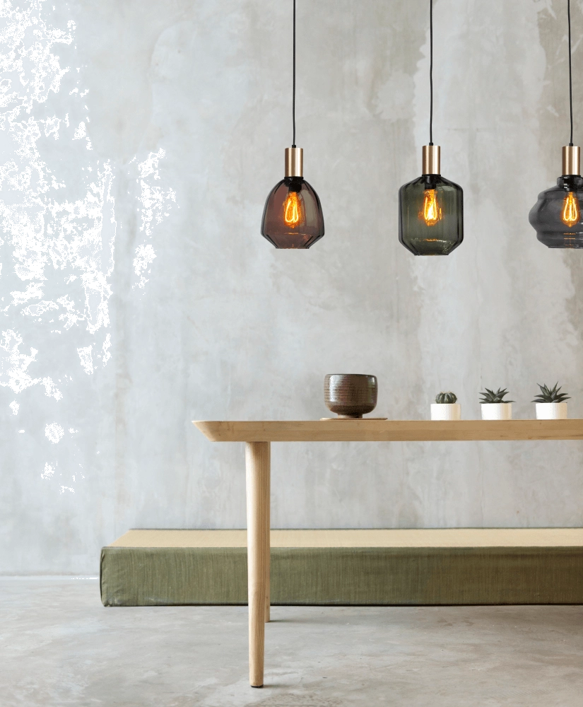 Lampe suspendue 3 lumières - dorée - Porto avec des lunettes différentes Masterlight 8718121270111