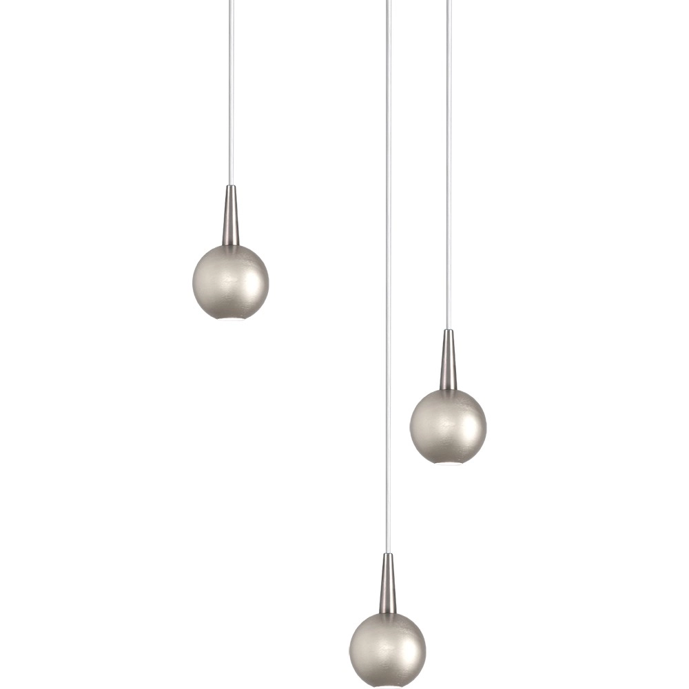 Lampe pendante à 3 lampes Talana nickel Ø 17cm DTW Masterlight 8718121353975