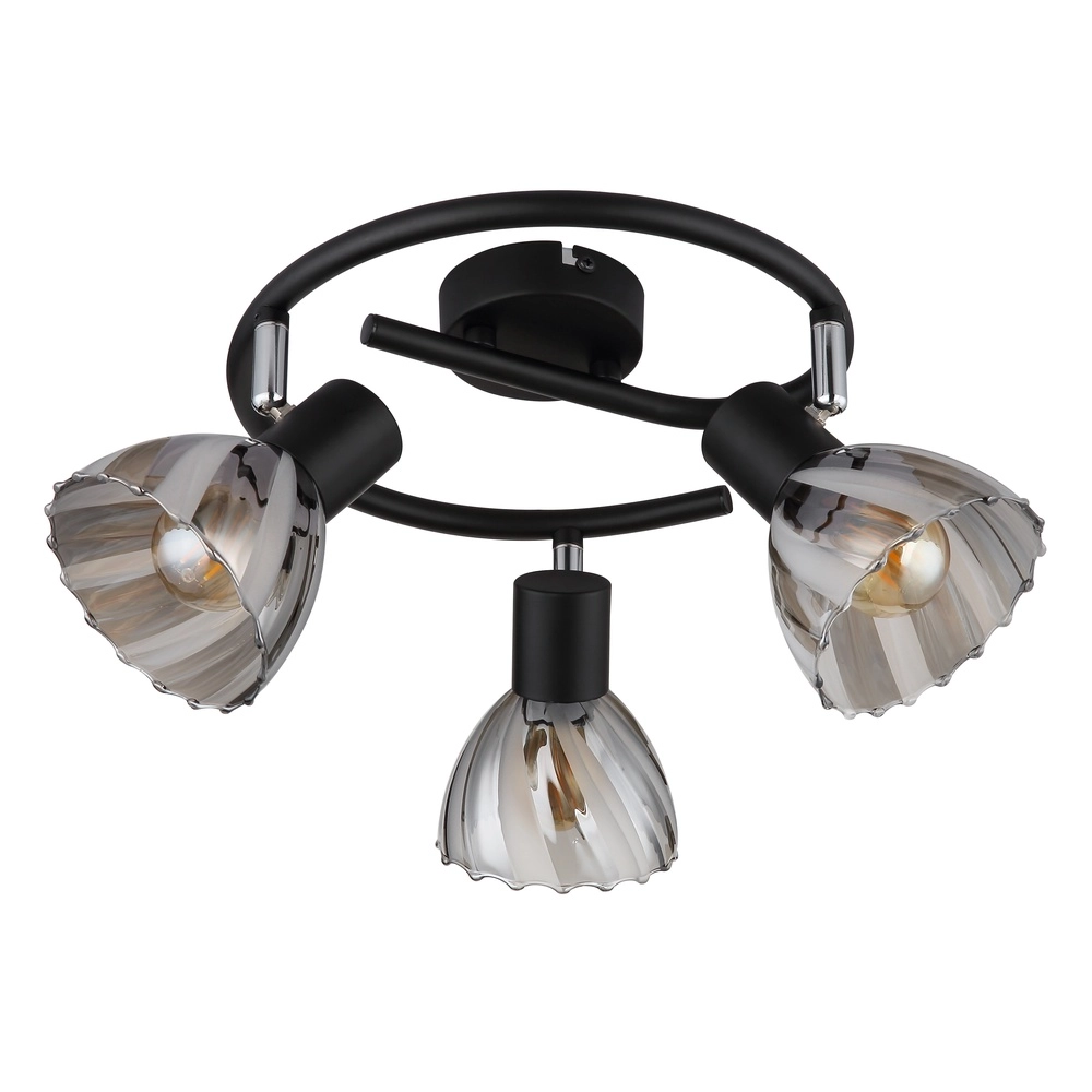 Lampe de plafond à 3 lampes Zachery Noir Globo 9007371525508