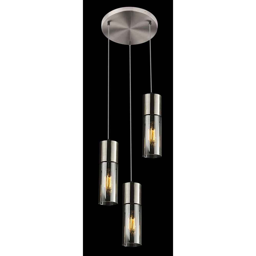 Lampe pendante à 3 lampes Annika Conception en nickel Globo 9007371412686