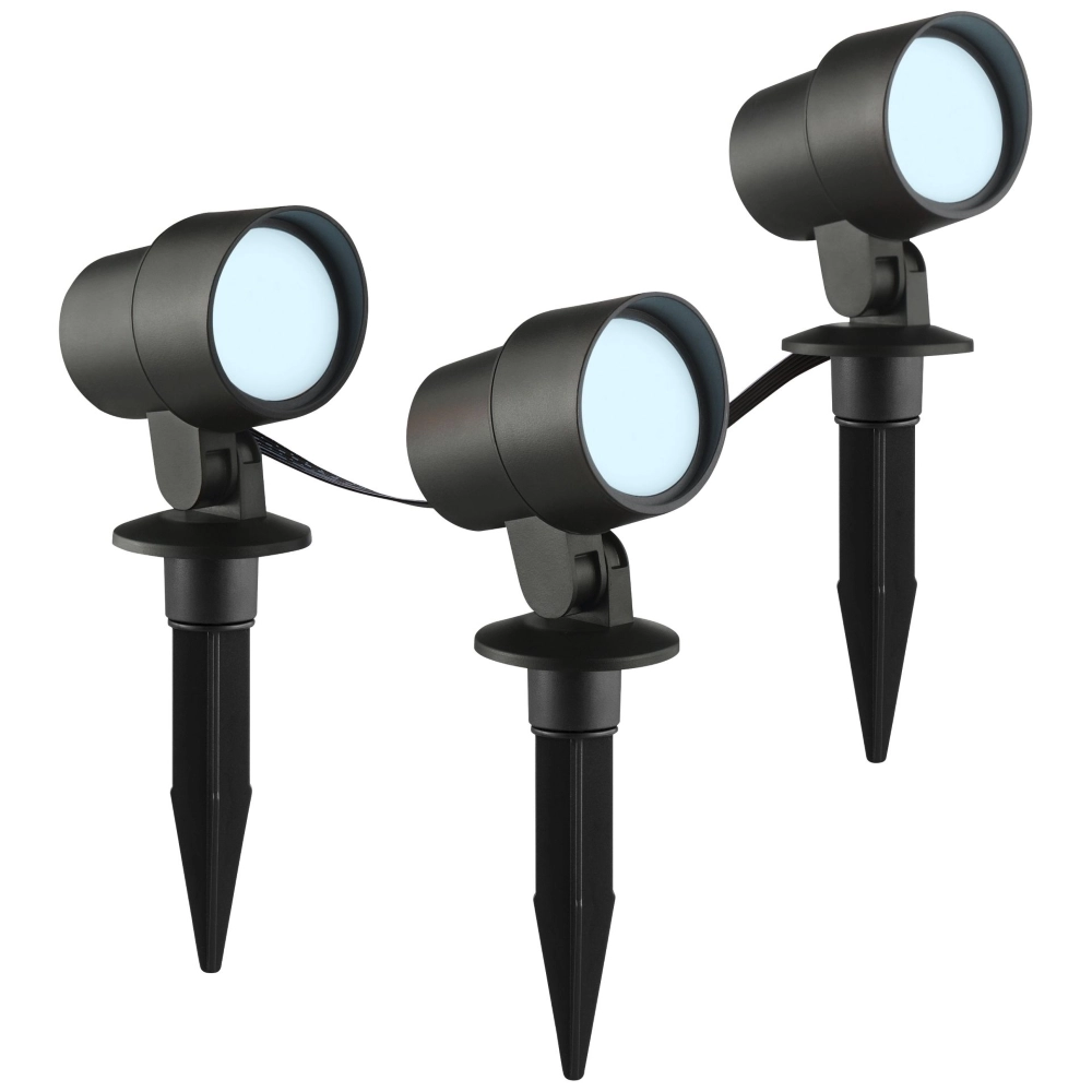 Ensemble de projecteurs à piquet intelligent Kamara RGB - Lot de 3 - avec câble de 3 mètres et prise Brilliant 4004353453717