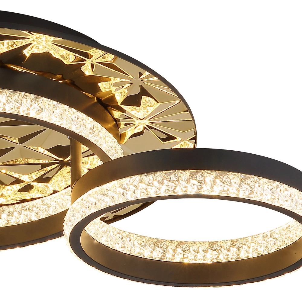 Lampe de plafond à design Della Ii noir avec or Globo 9007371575190