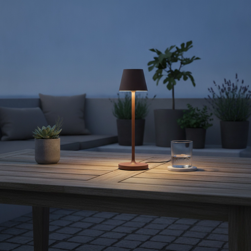 Lampe de table Petit Rechargeable brun rouille