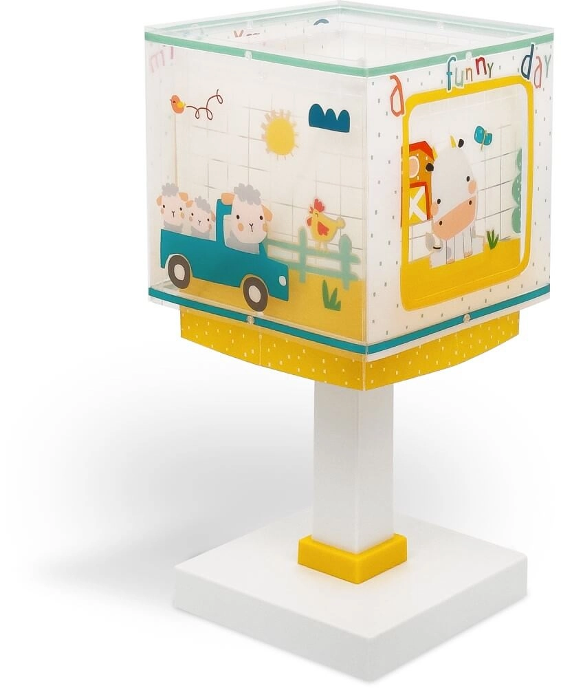 Lampe de table pour chambre d'enfant My Farm jaune avec du blanc Lampe de table pour chambre d'enfant My Farm jaune avec du blanc
