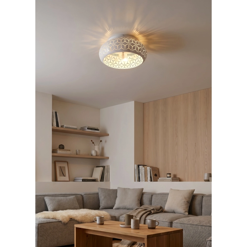 Ventilateur de plafond blanc Bidar excl 3x E27 Trio 4017807643978