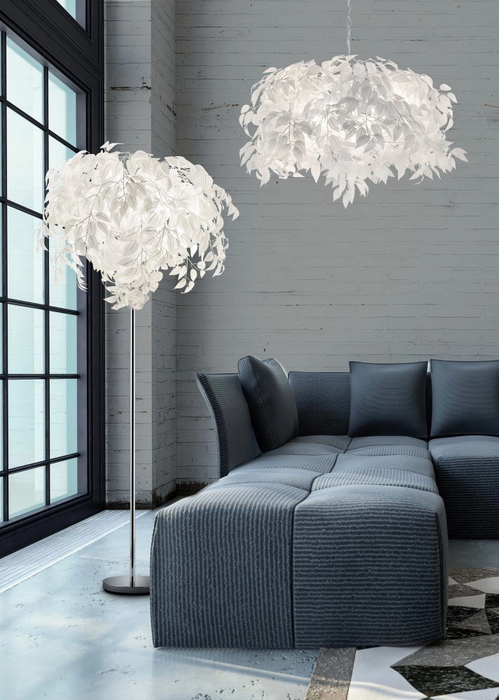 Lampe à suspension Leavy Abat-jour gris 70 cm Trio 4017807299564
