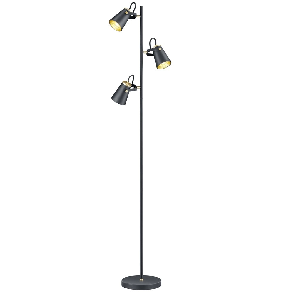 Lampe de lecture Edward 3 lumières noir avec or Lampe de lecture Edward 3 lumières noir avec or
