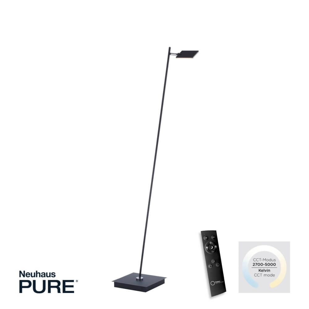 Lampadaire design Pure Mira noir Paul Neuhaus 4012248365489