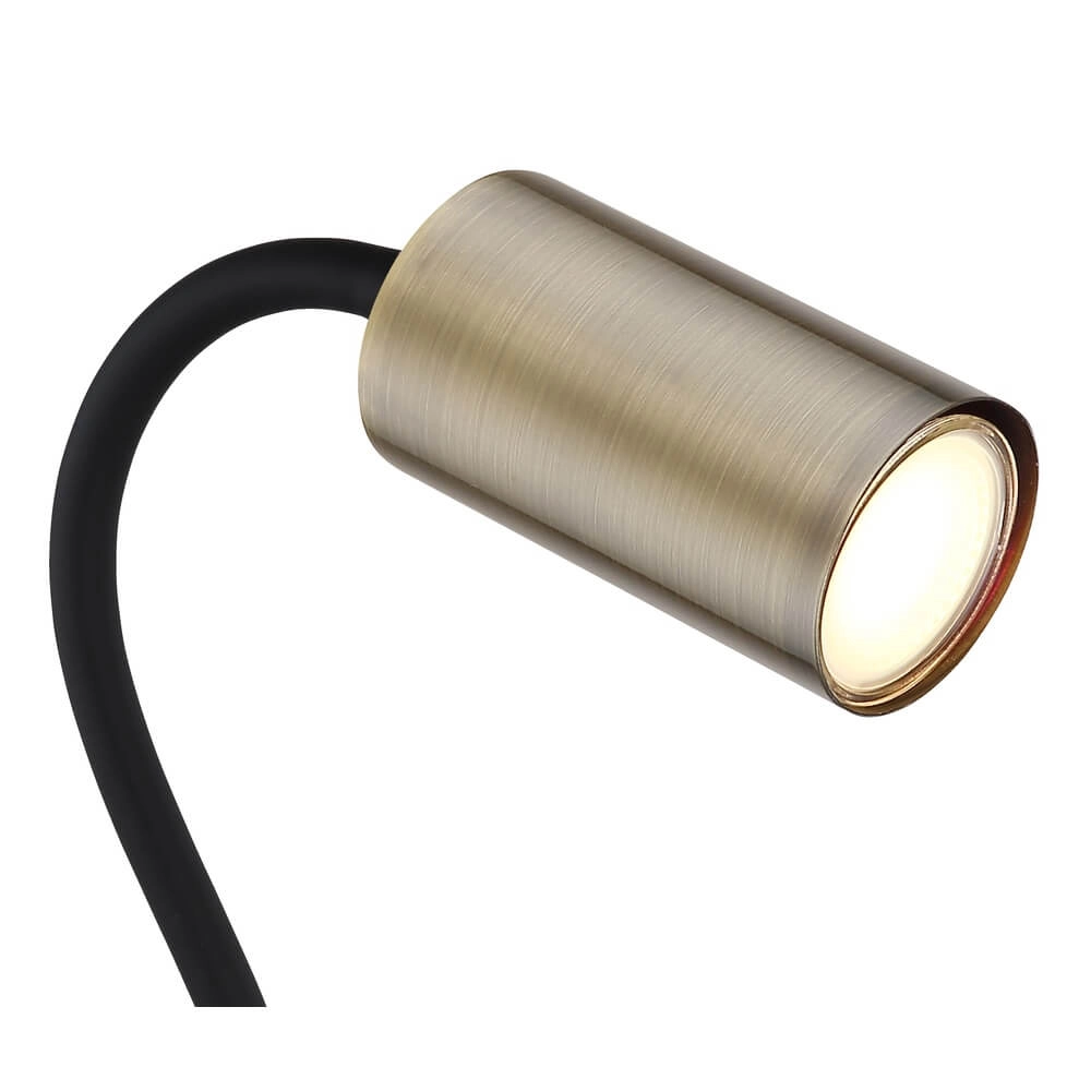 Lampe à pince noire Robby avec laiton Globo 9007371437009