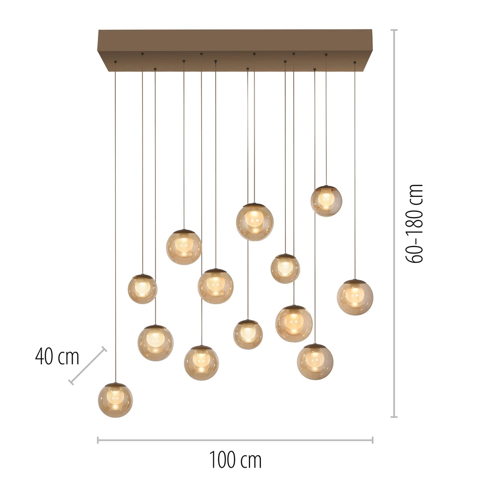 Lampe suspendue à 13 lumières Pure Popup Bronce Paul Neuhaus 4012248398319
