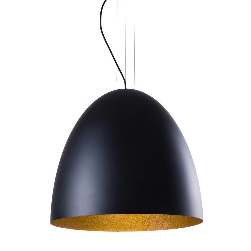 Lampe suspendue noire Egg L Ø 55 cm