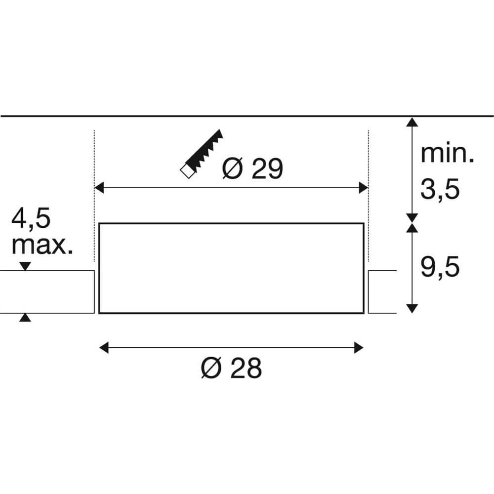 Plafonnier encastré Medo 30 blanc Ø 30cm SLV 4024163297691